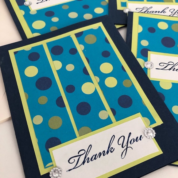 3/$20 NEW 4 Hand Crafted Thank You Cards Blank Inside With Envelopes - Picture 3 of 5